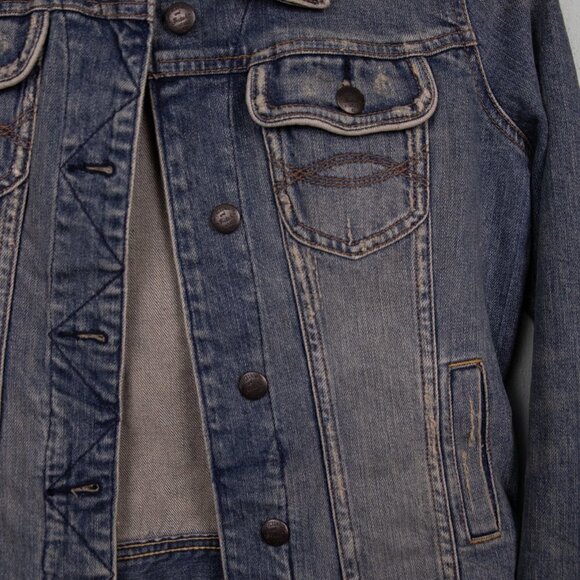 Abercrombie & Fitch distressed jean jacket-M - Picture 2 of 4